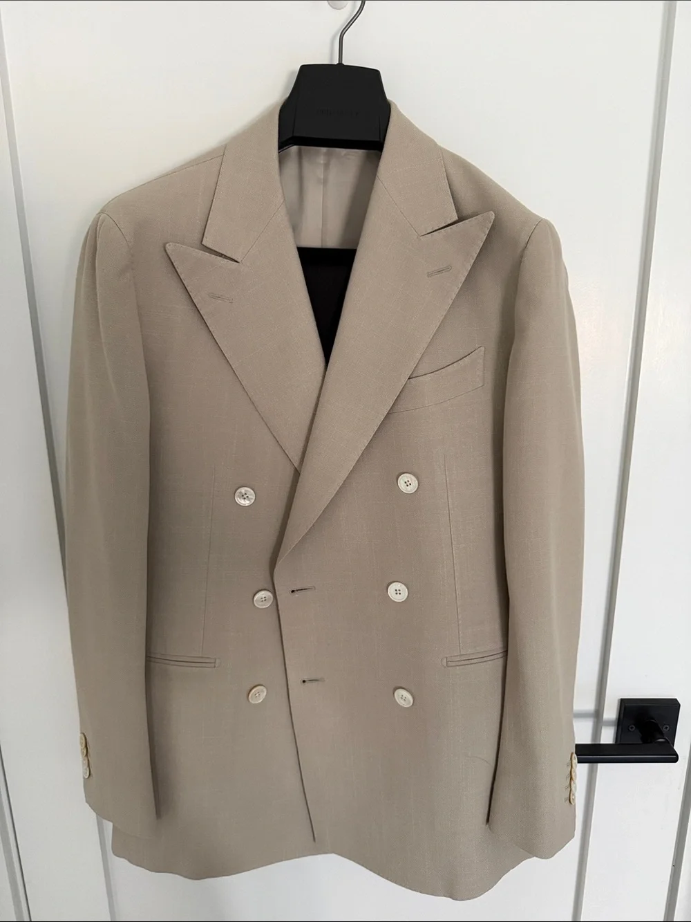 Suitsupply Light Taupe Tailored Fit Havana Blazer Double-Breasted (40S)